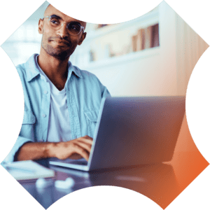 man using arnold™ Classic CRM on his laptop