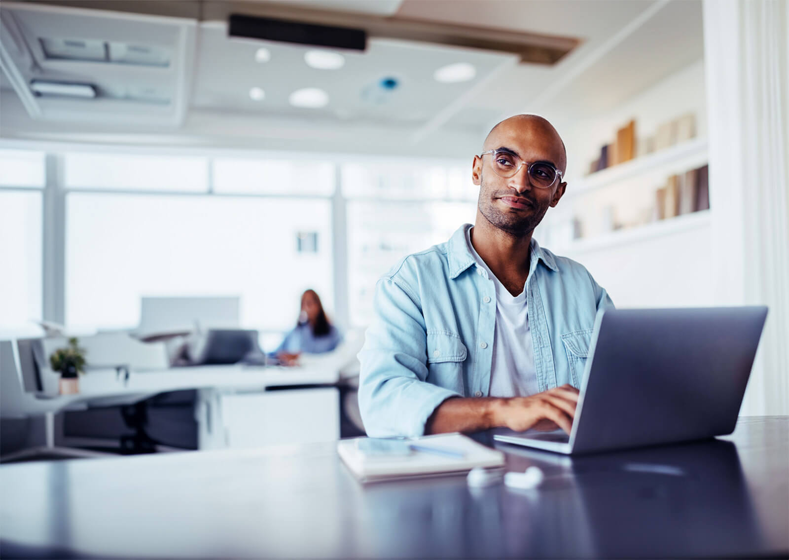 Man working at laptop